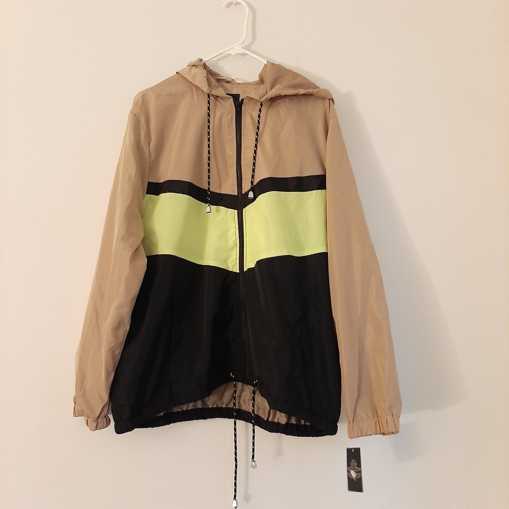 🆕️ women's hooded color block windbreaker
